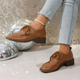 thumbnail image 5 of Viluyesy Womens Oxford Shoes, Lace-Up Comfortable Chunky Heels Casual Dressy Business Leather Loafers Brown US7, 5 of 9