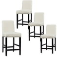 thumbnail image 5 of Gymax 4PCS Upholstered Counter Stools Bar Stool Home Kitchen w/ Wooden Legs Beige, 5 of 8