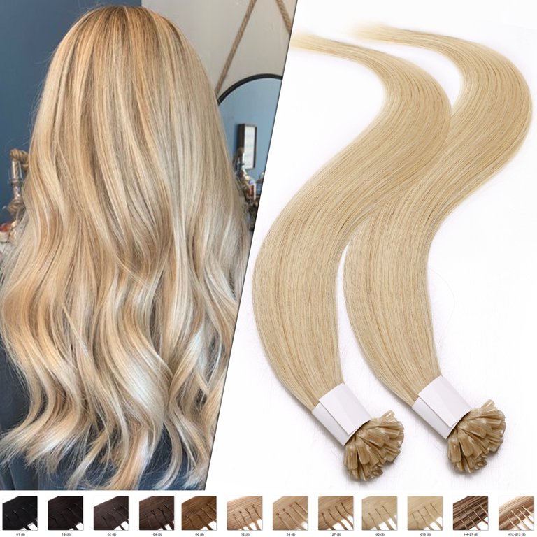 PreBonded 100% Remy Human Hair I Tips Fusion Extensions Clear