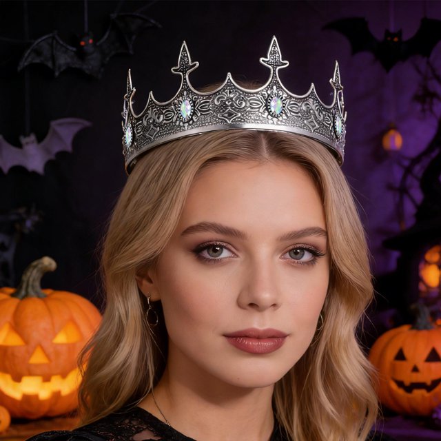 BESTYASH Diadema De Reina Con Para Disfraces Y Eventos Formales En Color Plata