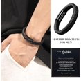thumbnail image 2 of Mens Leather Bracelet I Love You Gifts for Him Men Bracelet Anniversary Fathers Day Birthday Gifts for Dad 2025 Graduation Gifts for Him Husband Boyfriend Son Godson Infinity Engraved Jewelry, 2 of 7