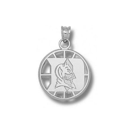 NCAA - Duke Blue Devils 5/8" Sterling Silver Iron Duke Pierced Basketball Pendant