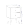 thumbnail image 3 of JERFIT 18 Inch Modern Nightstand with 2 Drawers, White and Brown Bedside Table with Splayed Wood Legs for Bedroom, Living Room, 3 of 7