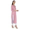 thumbnail image 2 of Phagun Indo WesternSolid Kurti For Women's V-Neck W/ Side Slit Indian Traditional Wear, 2 of 7