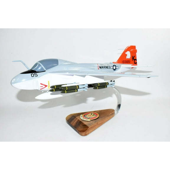 VMAT(AW)-202 Double Eagles A-6 Intruder Model, 1/36th Scale, Mahogany, Marines