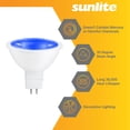 thumbnail image 2 of Sunlite LED MR16 Reflector Spotlight Bulb, 3 Watts (25W Halogen Bulb Equivalent), GU5.3 Bi-Pin Base, Non-Dimmable, Blue, 6-Pack, 2 of 6