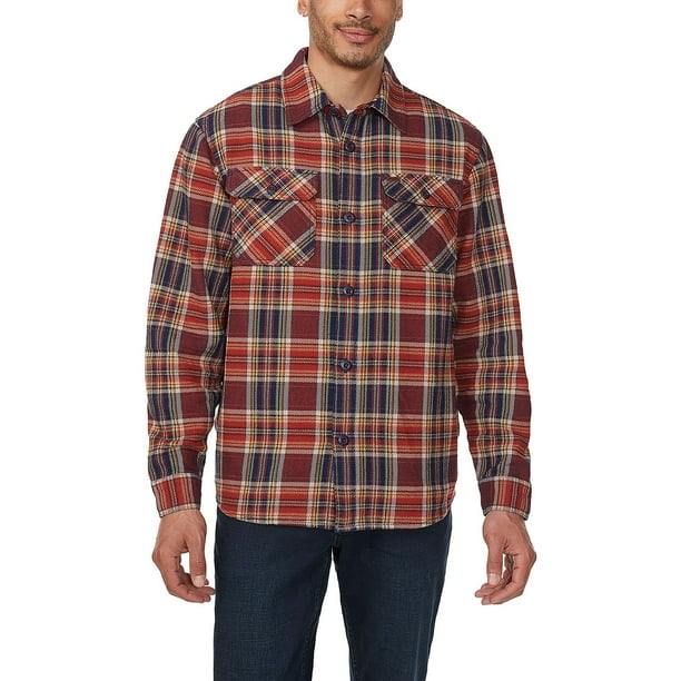 トップス RHC- Buffalo Plaid Shirt Jacket Men's Buffalo Plaid Flannel Quilt-Lined Shirt Jacket