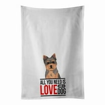 Carolines Treasures WDK3812WTKT 28 x 19 in. Unisex Yorkie Chocolate Puppy White Dish Towels Kitchen Towel - Set of 2