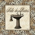 thumbnail image 3 of French Leopard Print Old-Fashioned Bath Tub and Sink; Two 12x12in Black Framed Prints; Ready to hang!, 3 of 5