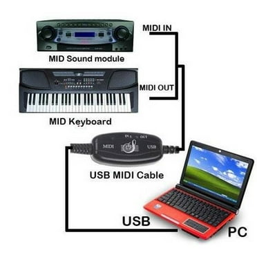 6FT PC USB to MIDI Keyboard Interface Converter Cable Cord