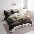 thumbnail image 3 of jejeloiu Boho Aztec Tribal 7-Piece Bedding Comforter Set,Wildlife Bear Bear King Bedding Sets,Gray Brown Bed Sheets For Teens,Breathable Home Decor Reversible, 3 of 8