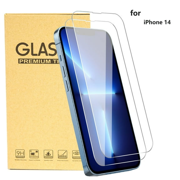 Hotpom Screen Protector for iPhone 14 - Clear, Case-Friendly Tempered Glass, 2 Pack
