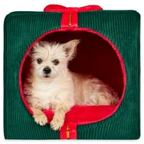 Vibrant Life Christmas Gift Small Holiday Pet Bed, Red and Green, 16" x 15" x 16"