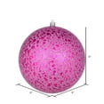 thumbnail image 2 of Vickerman 6" Fuchsia Crackle Ball Ornament, 4 per Bag, 2 of 3