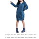thumbnail image 4 of Moyic Poncho largo impermeable para mujer y niña, chubasquero con capucha para exteriores, ropa impermeable Riancoat Paraguas de lluvia Azul profundo L Moyic JJ13982-11, 4 of 6