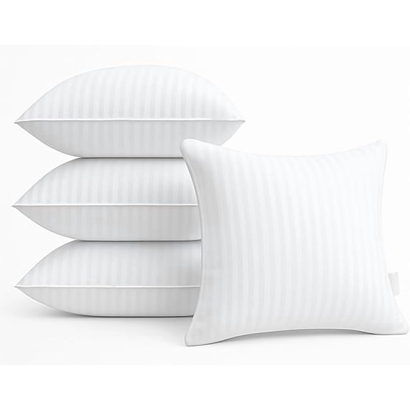 Oubonun 30 x 30 Throw Pillow Inserts, Firm and Fluffy Decorative Square Pillows for Couch Bed Sofa with Soft Cotton Cover White Cushion with Down Alternative Pack of 2