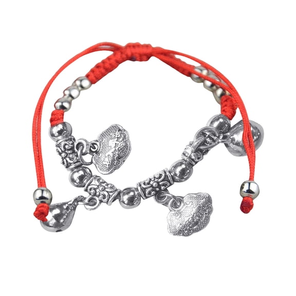 Ayyufe Bracelet Fashionable Corn/Horse/Elephant Pendant Bell Cotton Thread Chain Bracelet for Year