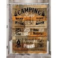 thumbnail image 4 of Rustic Farmhouse Camper RV Shower Curtain, Farmhouse Rustic Cabin Rules Shower Curtain for Trailer, Vintage Camping Outdoor Retro Rustic Wooden Fabric Stall Shower Curtain Set with Hooks, 47X64IN, 4 of 4