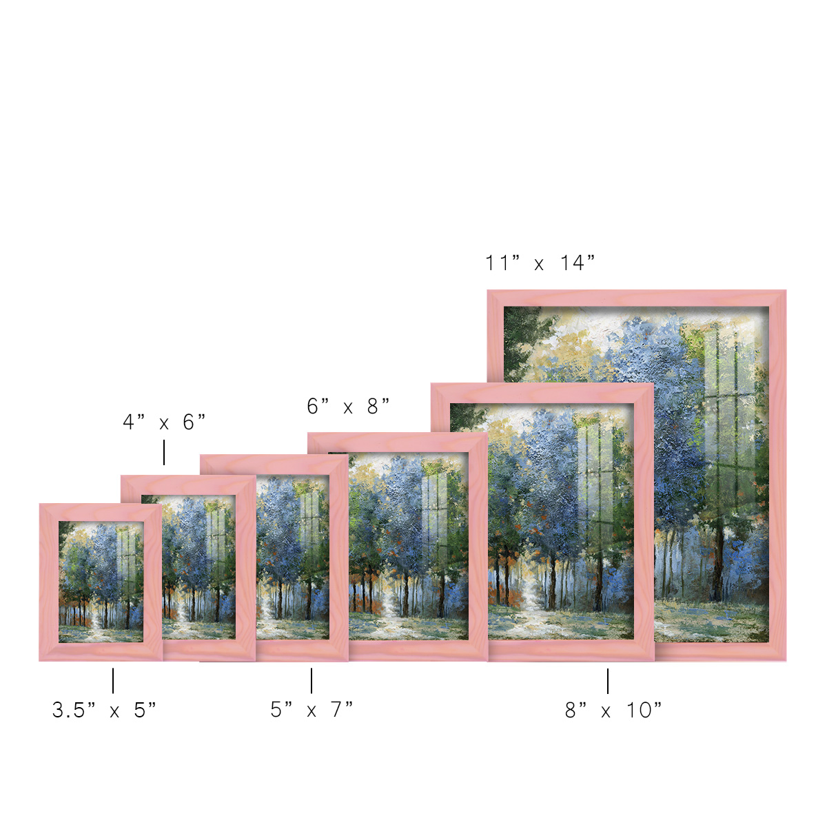 Afternoon Light -Framed Print w/glass-Sunset Pink