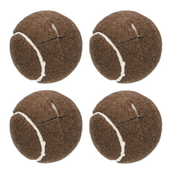 Uxcell 4 Pcs Precut Walkers Tennis Balls Universal Precut Glide Balls Walkers Accessories Glides Brown