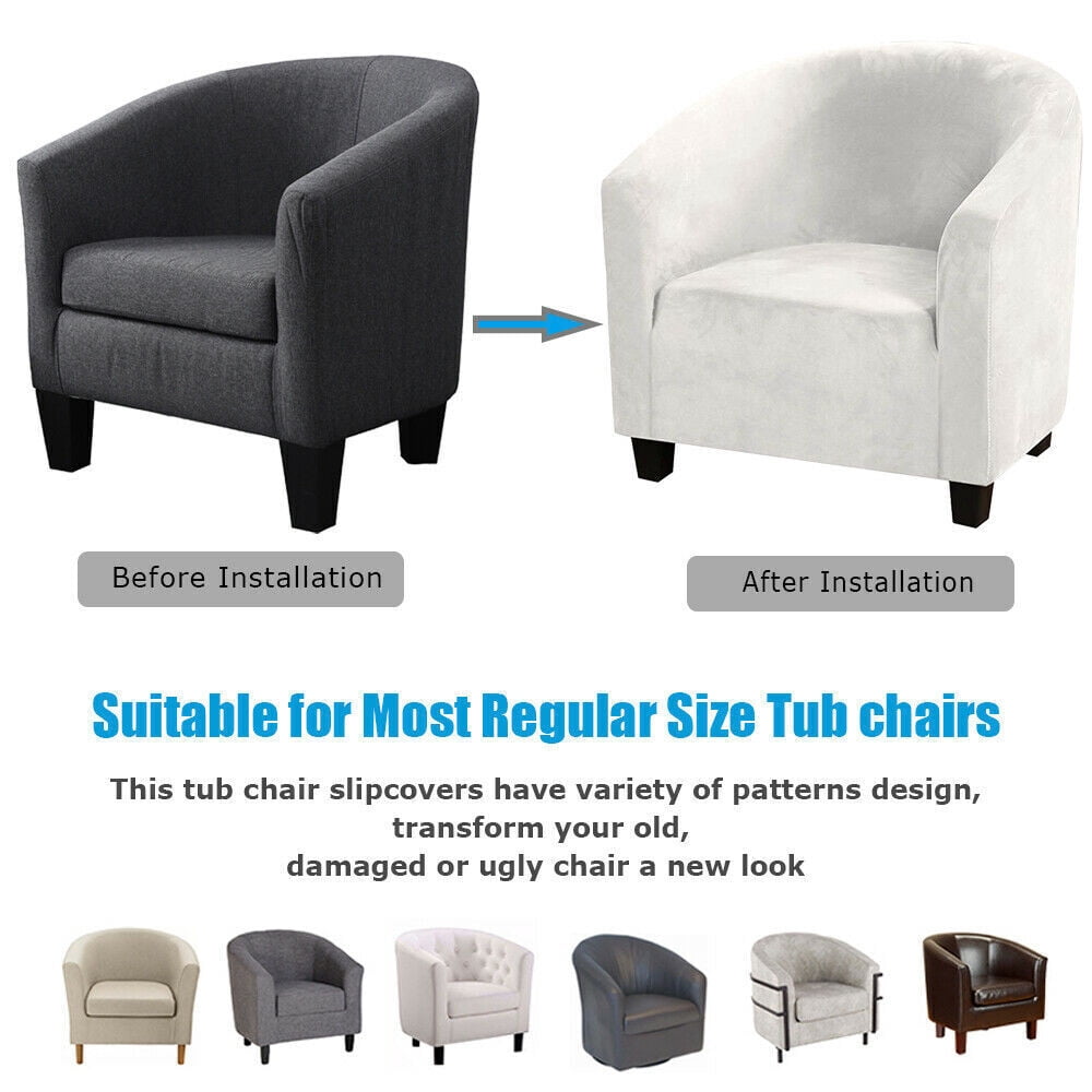 TOPCHANCES Tub Chair Covers for Armchairs, Tub Sofa Slipcover, Polyester Club Chair Slipcover, Stretch Armchair Slipcover for Dining Living Room Office Reception, Beige, 1 Pack