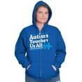 thumbnail image 3 of Autism Touches Us All Puzzle Piece Zip Up Hoodie Men's Women's Brisco Brands M, 3 of 6