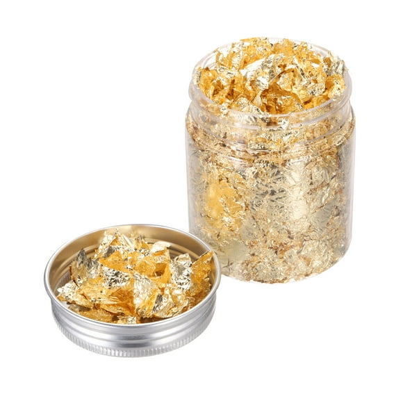 Uxcell 3g Gold Flakes 1 Bottles Gold Foil Sheets Imitation Gold Leaf