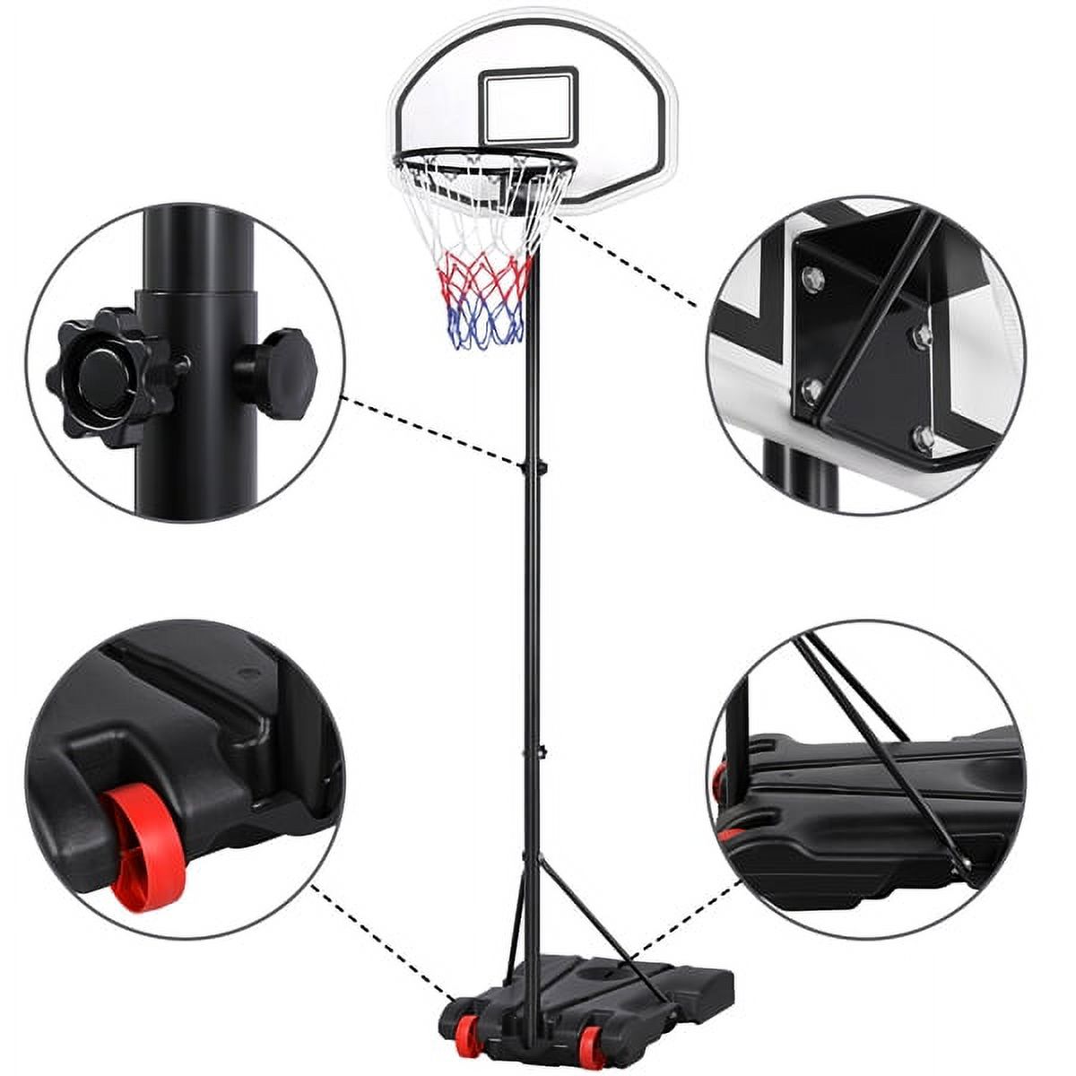 Smile Mart Adjustable Basketball Hoop System for Kids/Youth Indoor/Outdoor, 6.4-8.2 ft - image 5 of 14