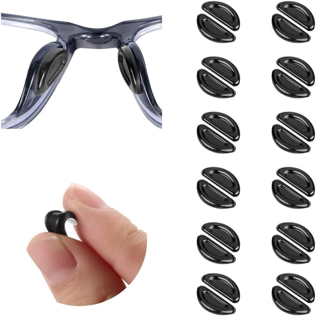HNZHSL 12 Pares Almohadilla Nasales para Anteojos, Almohadillas para Lentes, Almohadillas de Nariz para Gafas, Retenedores de Gafas, Nose Pad para Gafas y Armazones Ópticos y Solar