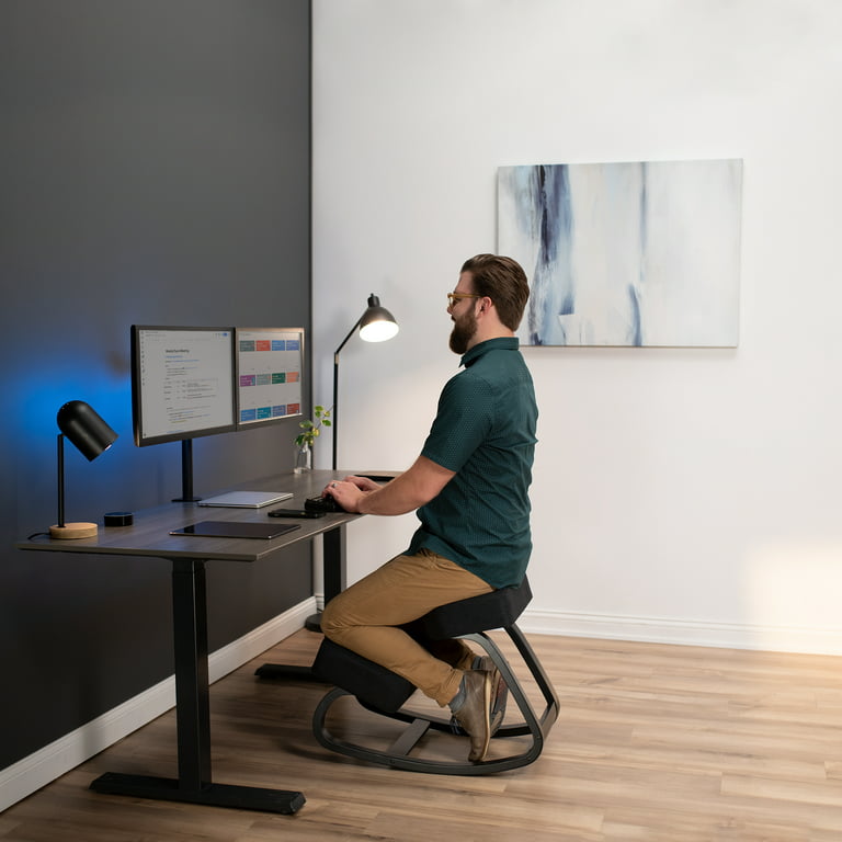 Ergonomic Kneeling Chair Rocking Office Desk Stool Upright Posture-Black