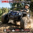 thumbnail image 3 of TOYBSNR 24 Volt 2-Seater Ride on Toys with Remote Control 4WD XXXL Electric Car for Big Kids Ages 3-14, Ride on Cars UTV with 15" EVA Tires, Rainbow LED Lights Bluetooth Music Spring Suspension Black, 3 of 10
