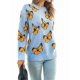 thumbnail image 2 of Suéteres de Punto con Estampado de Mariposas para Mujer, Informales, de Larga y Cuello Redondo Azul y Amarillo XL, 2 of 7