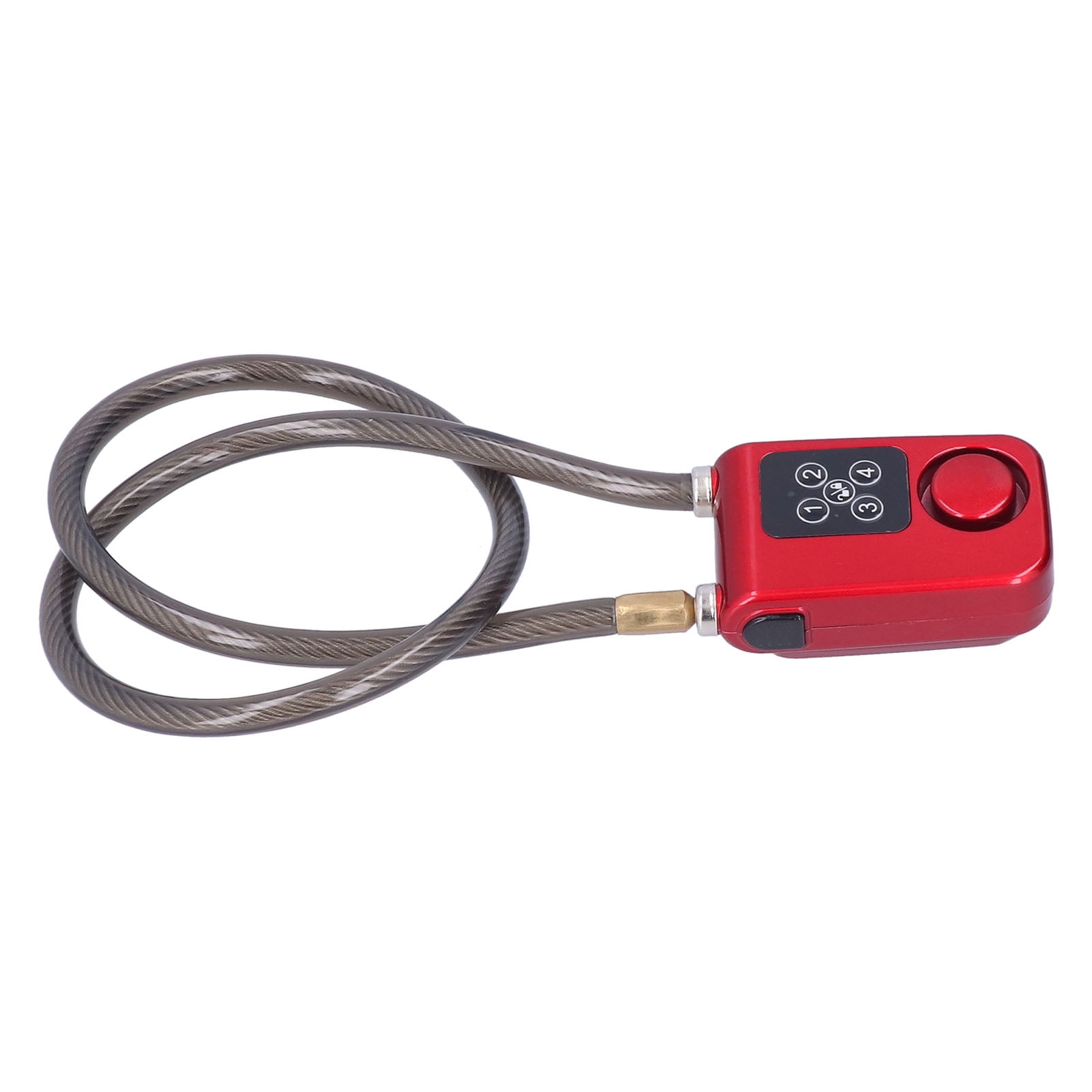 NFTIGB Anti-Theft Bike Alarm Lock with Remote Control, 110dB Siren, 4-Digit Password, IP55 Waterproof Bicycle Cable Lock, Red