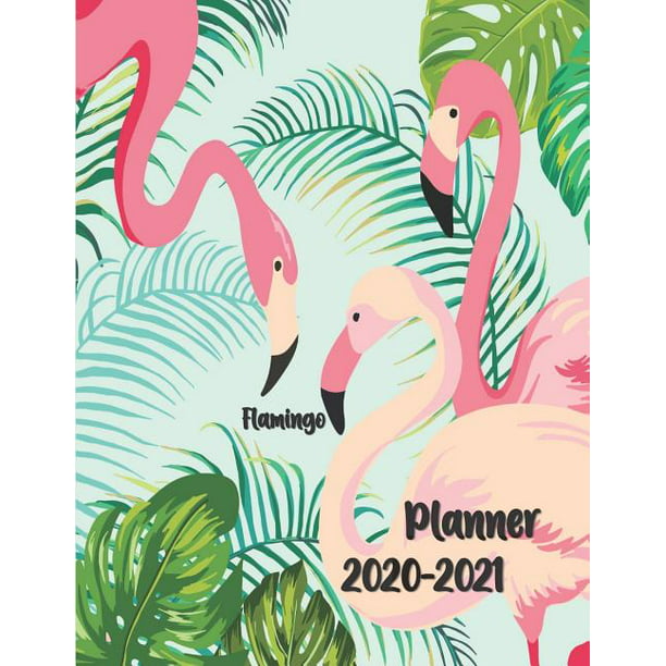 2020 2021 Planner Flamingo 85x11 Full Size 24 Month Monthly Planner And Calendar With 