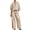 Beige, variant on Women 2 Piece Sweat Sets Casual Relaxed Fit Tracksuit Textured Half Sleeve Full Zip Jackets and Wide Leg Pants Workout Sets White
