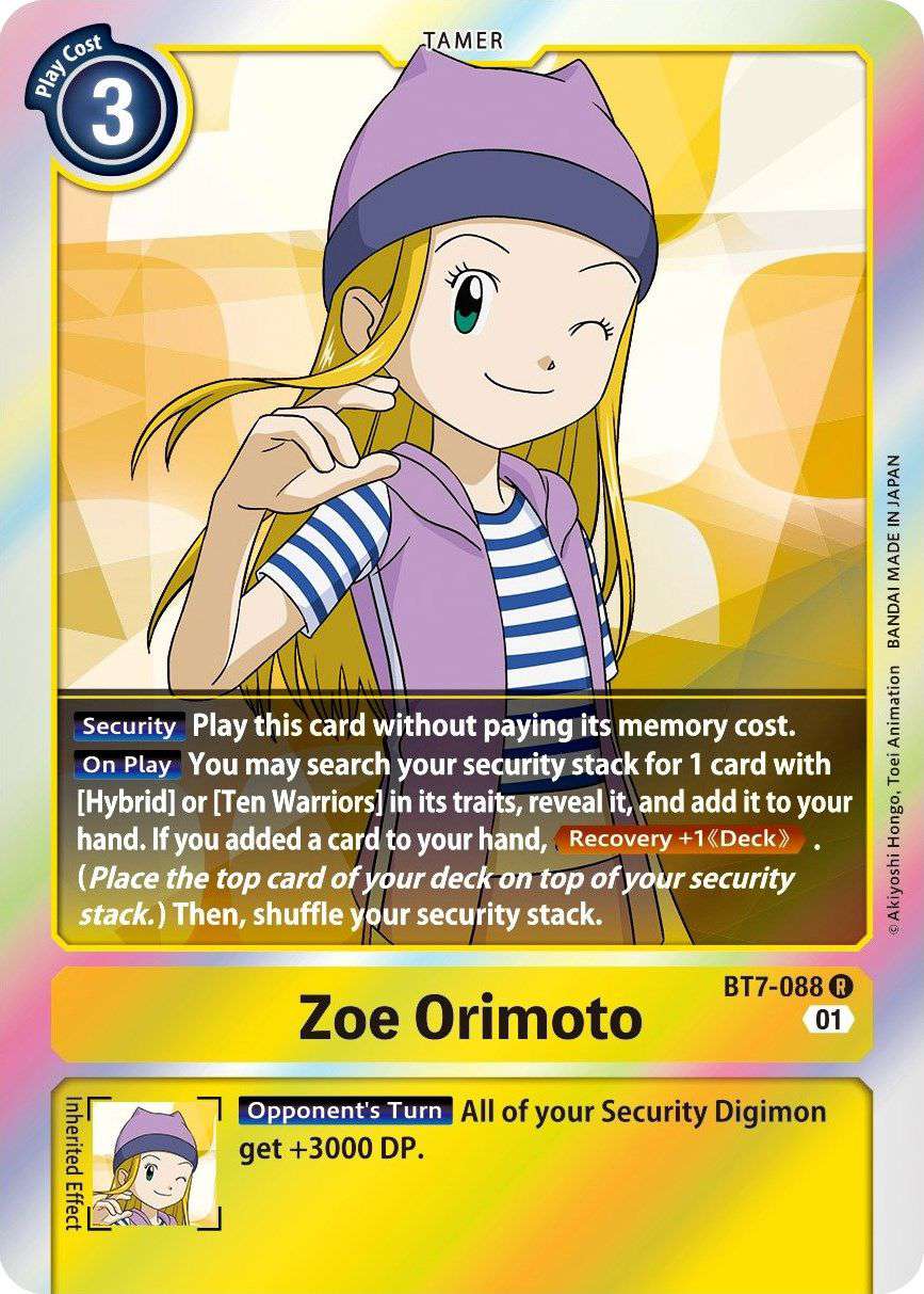 Digimon Next Adventure Rare Zoe Orimoto BT7-088