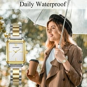 Watches for Women Luxury Ladies Quartz Wrist Watches with Stainless Steel Bracelet,Waterproof Square Ladies Watches Mother's Day Gifts for Women