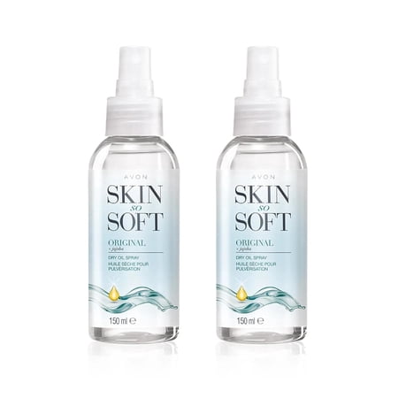 AVON SKIN SO SOFT Original JOJOBA Dry Oil Spray (5 Fl. Oz) - 150ML (2-PACK)