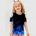 thumbnail image 4 of DeHolifer Girls Shirt Short Sleeve T-Shirts Off Shoulder Tops Cotton Tees Summer Tshirts for Kids 3-12 Years, 4 of 8