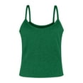 thumbnail image 5 of Yzengfg Women Spaghetti Strap Scoop Neck Ribbed Tank Tops Slim Fitted Cotton Camisole Basic Sleeveless Layering Shirts Green, 5 of 5