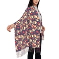 thumbnail image 3 of Rateoe Skull rock music record Women's Traditional Scarf Wrap Tassel Shawl Fringes Neck Head Shawl Retro Scarf, 3 of 8