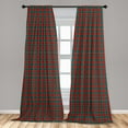 thumbnail image 3 of Ambesonne Plaid Curtains, Classic Motives Checkered, Pair of 28"x63", Vermilion Green and Blue, 3 of 3