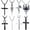 8pcs-B, variant on 6 Pcs Necklace for Men, Mens Necklaces Jewelry Set, Black and Silver Stainless Steel Necklace, Cross Pendant Necklace, 16-24 inches Chain