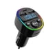 thumbnail image 2 of Transmisor FM Bluetooth para coche, con cargador USB dual, reproductor MP3, compatible con disco USB, manos libres, retroiluminación LED de 7 colores., 2 of 7