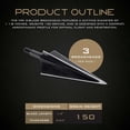 thumbnail image 2 of VPA 11/8" 3 Blade 150 grain 3-Blade Broadhead, Screw-In, 1045 Carbon Tool Steel 50-52 Rockwell, 3 Pack, Made in the USA, 2 of 6