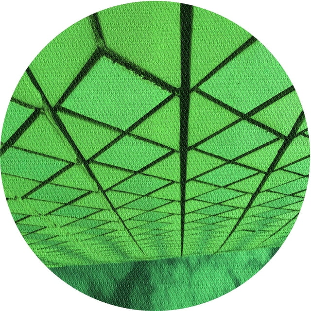 Ahgly Company Tapis d'Appoint Rond Vert de Style Transitionnel pour l'Intérieur, Lavable à la Machine, 7 Pieds Rond