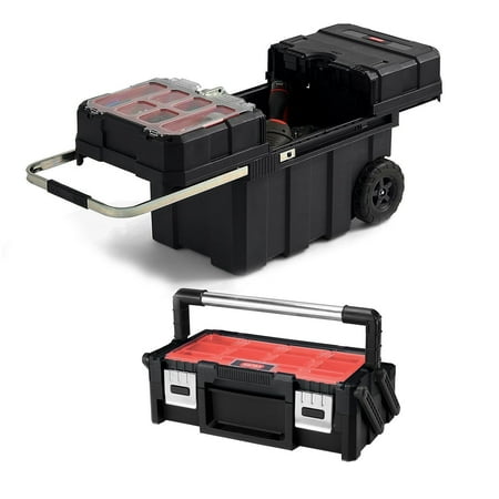 Keter Masterloader Rolling ToolBox with 18in Cantilever Organizer
