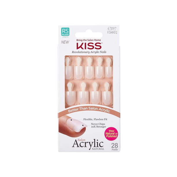 Set de Uñas Acrílicas KISS Salon Natural Real de Longitud Corta (2 PACK)