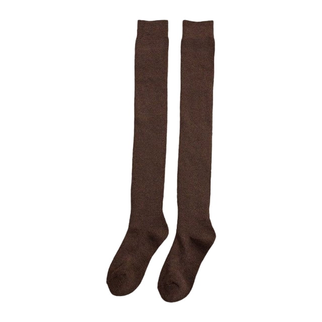 Minnieouse 1 par de medias largas para mujer, Otoño Invierno, por encima de la rodilla, vestido para adultos, calcetines ajustados, suministros de Color Accesorios de calzado Café Minnieouse AP012130-05