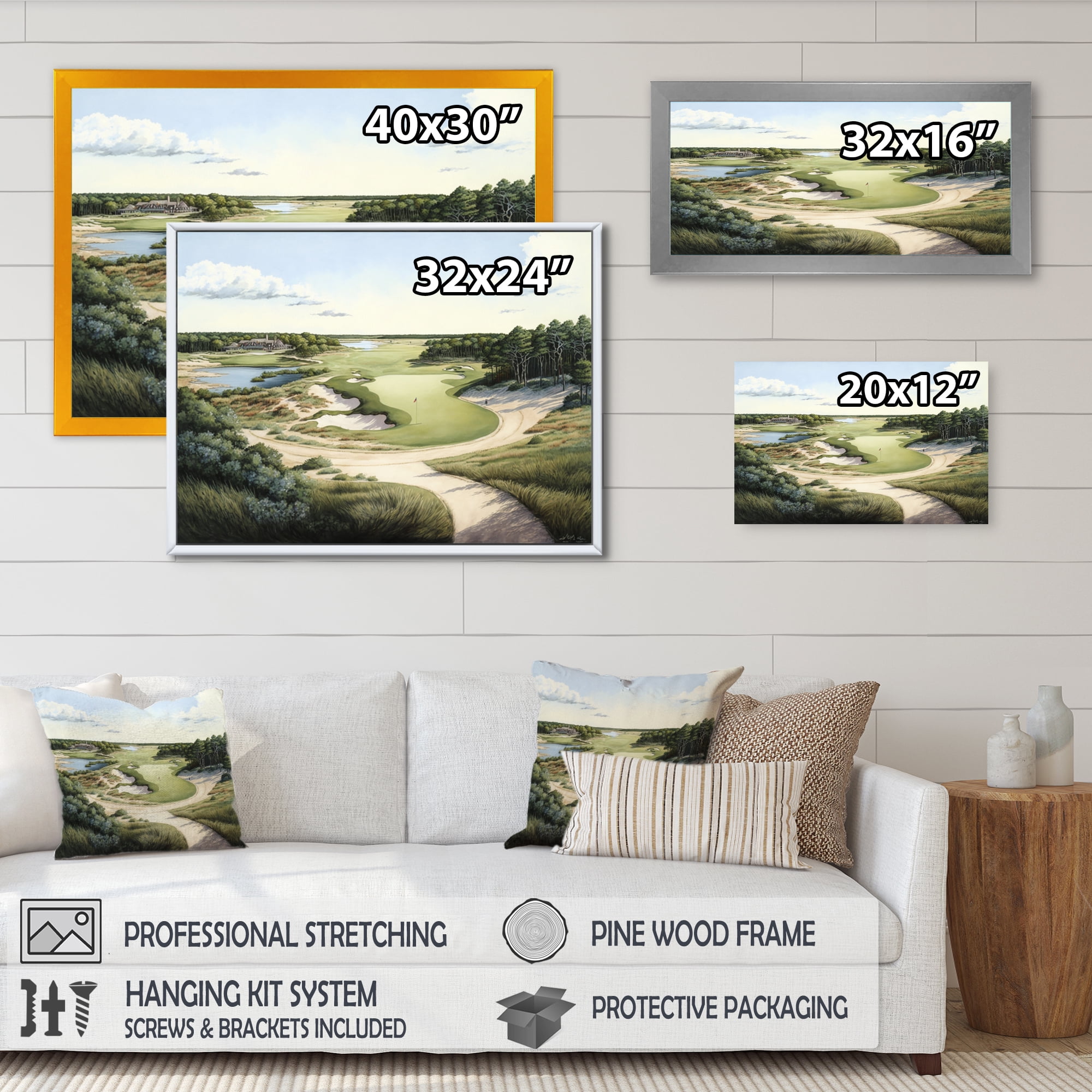 Designart Golf Course In The Summer Canvas Wall Art